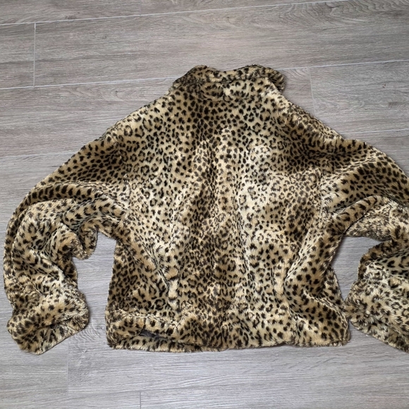 Vintage 90's J Percy For Marvin Richards  Leopard Faux Fur Waist Coat Sz Large - Picture 9 of 10